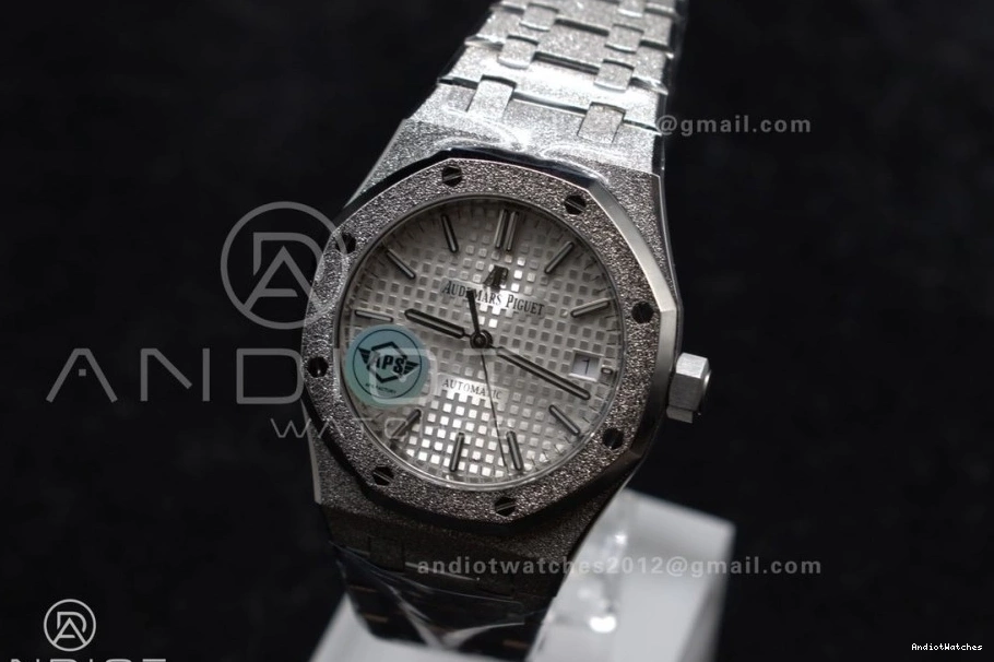 Edition 37mm Best Bracelet 15454 Super APSF Affordable 1033 SA3120 Dial Textured Oak On Frosted SS 1:1 White Royal Clone SS 0406